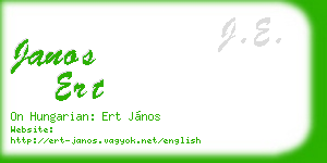 janos ert business card